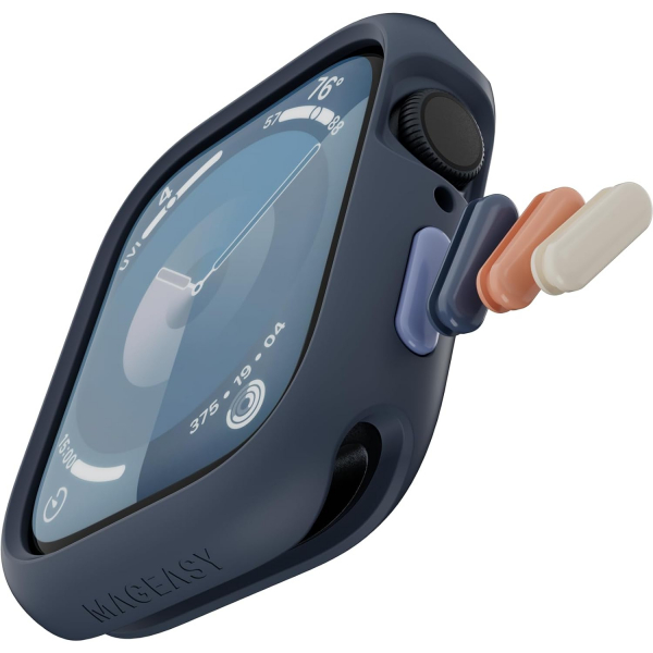 MAGEASY Silikon Apple Watch 9 41mm Bumper Klf-Storm Blue