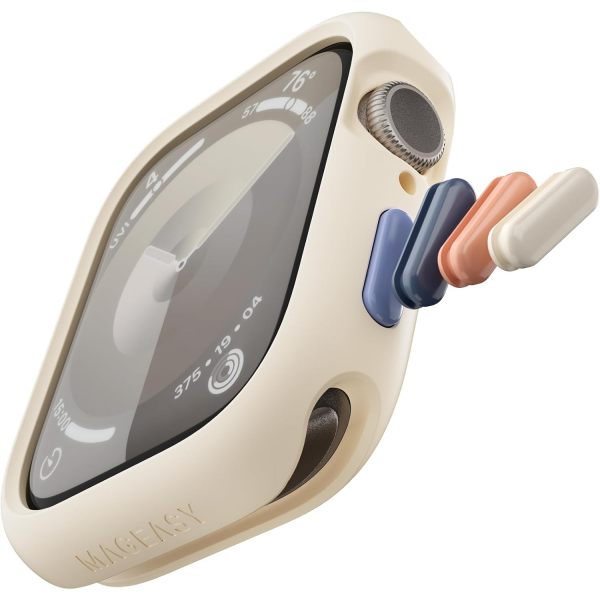 MAGEASY Silikon Apple Watch 9 41mm Bumper Klf-Starlight 