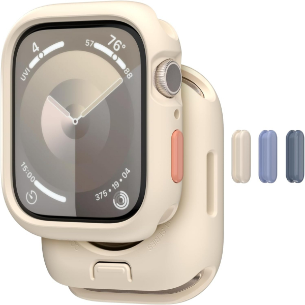 MAGEASY Silikon Apple Watch 9 41mm Bumper Klf-Starlight 
