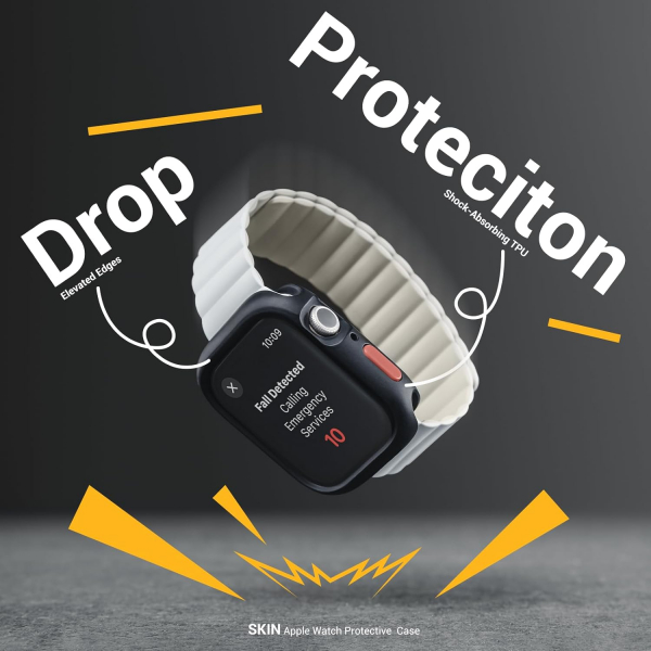 MAGEASY Silikon Apple Watch 9 41mm Bumper Klf-Midnight Black