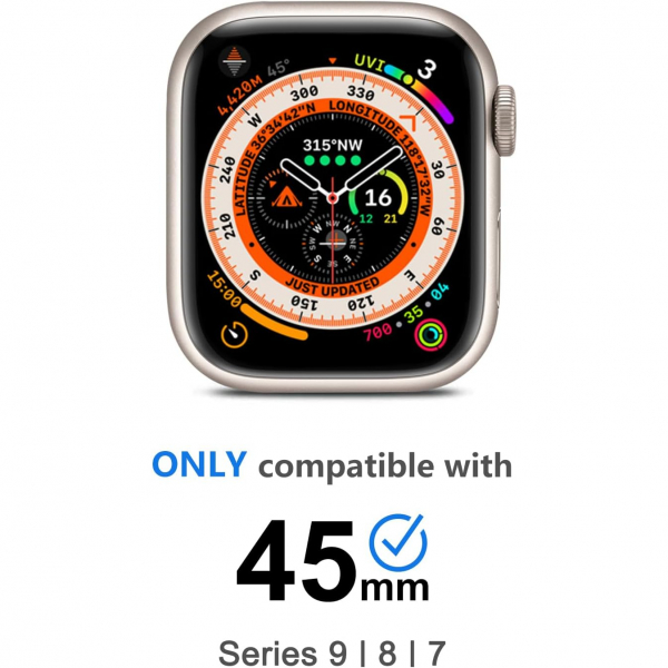 amBand Apple Watch 9/8/7 44mm Bumper Klf-Black 