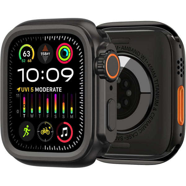 amBand Apple Watch 9/8/7 44mm Bumper Klf-Black 