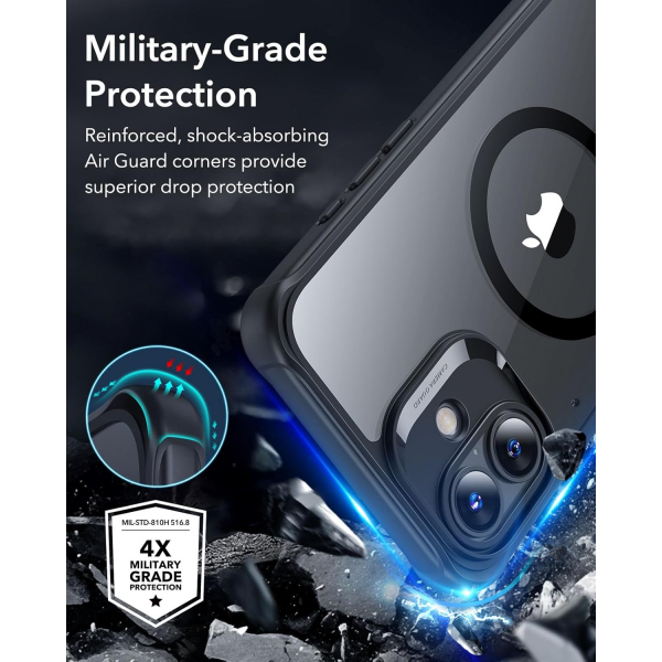 ESR Apple iPhone 16 Plus Armor Tam Korumal Klf-Clear Black