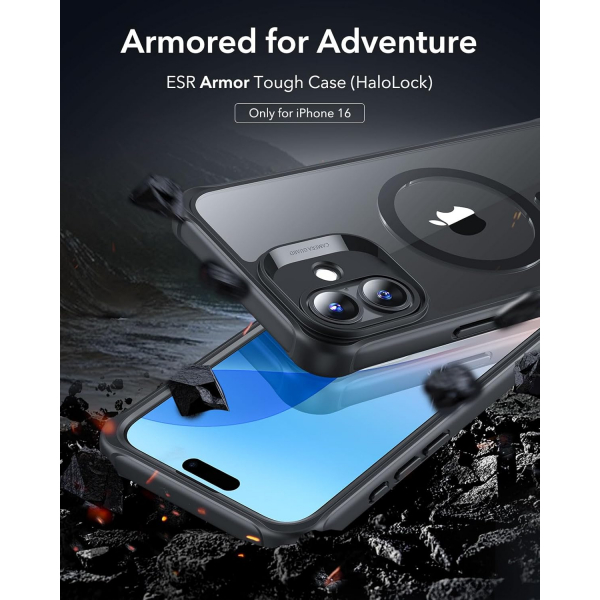 ESR Apple iPhone 16 Plus Armor Tam Korumal Klf-Clear Black