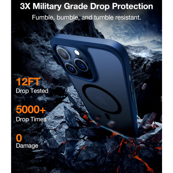 TORRAS Apple iPhone 16 Pro Manyetik Klf-Blue
