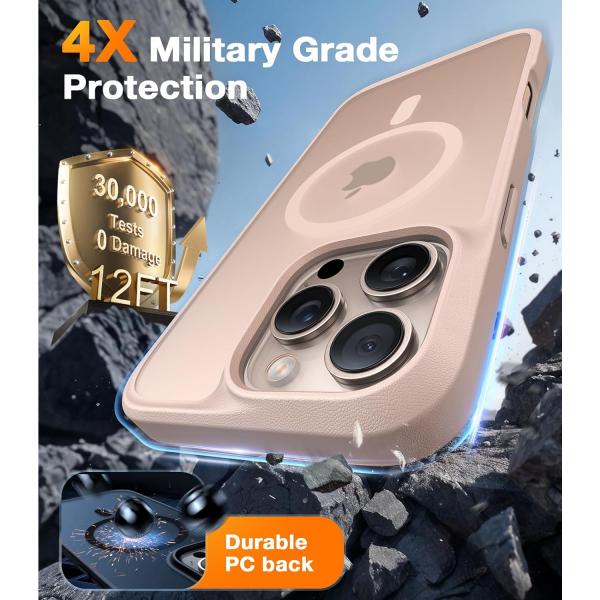 TORRAS Apple iPhone 16 Pro Manyetik Klf-Desert Titanium 