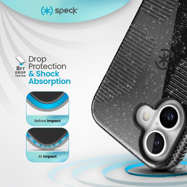 Speck Apple iPhone 16 Plus CandyShell Grip Klf-Black Glitter