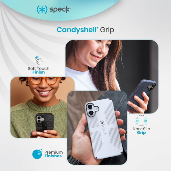 Speck Apple iPhone 16 Plus CandyShell Grip Klf-White Black