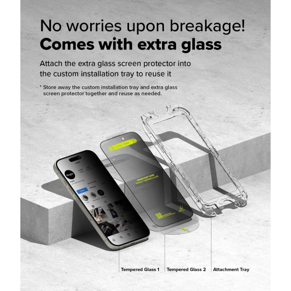 Rin gke Apple iPhone 16 Plus Privacy Ekran Koruyucu