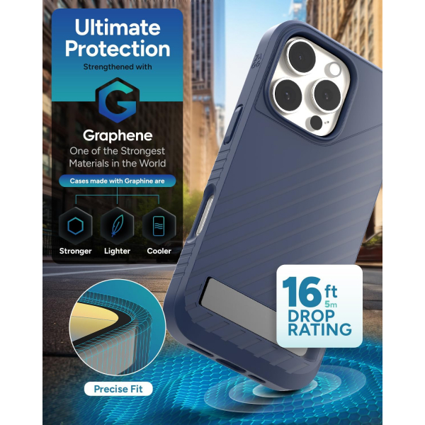 ZAGG Apple iPhone 16 Pro Max Denali Snap Standl Klf-Navy