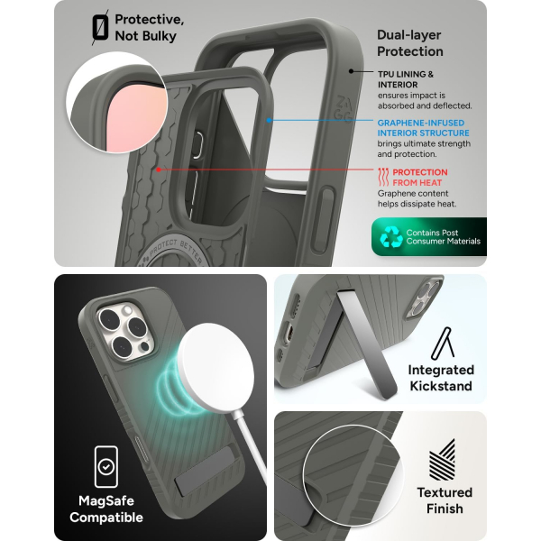 ZAGG Apple iPhone 16 Pro Max Denali Snap Standl Klf-Thyme Green