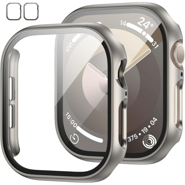 JZK Apple Watch 10 42mm Bumper Klf -Titanium