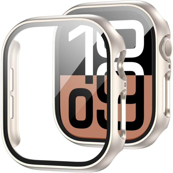 JZK Apple Watch 10 42mm Bumper Klf -Starlight Starlight