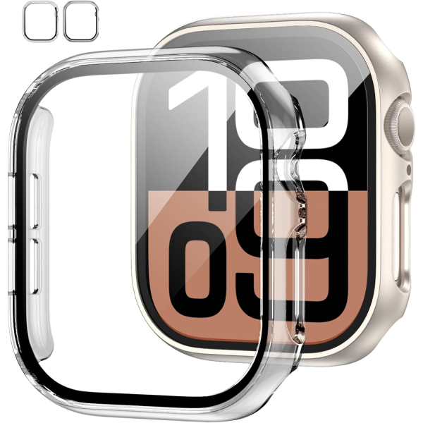 JZK Apple Watch 10 42mm Bumper Klf -Starlight Clear