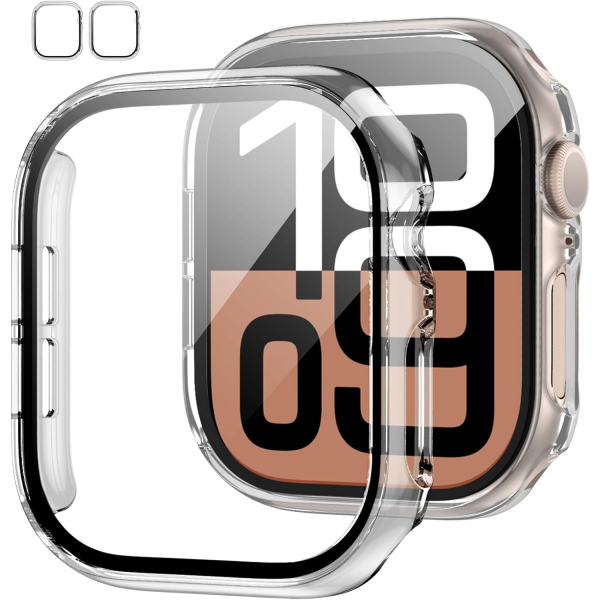 JZK Apple Watch 10 42mm Bumper Klf -Clear Clear 