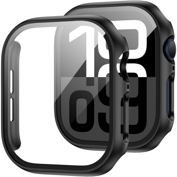 JZK Apple Watch 10 42mm Bumper Klf -Black Black 