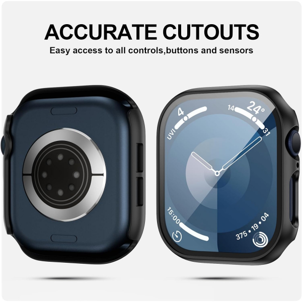 JZK Apple Watch 10 42mm Bumper Klf -Black Black 