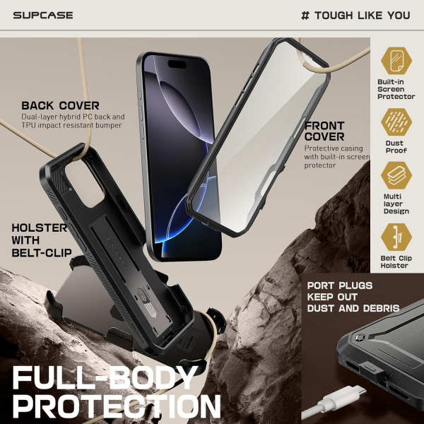 SUPCASE Apple iPhone 16 Pro Max UBP Klf-Black