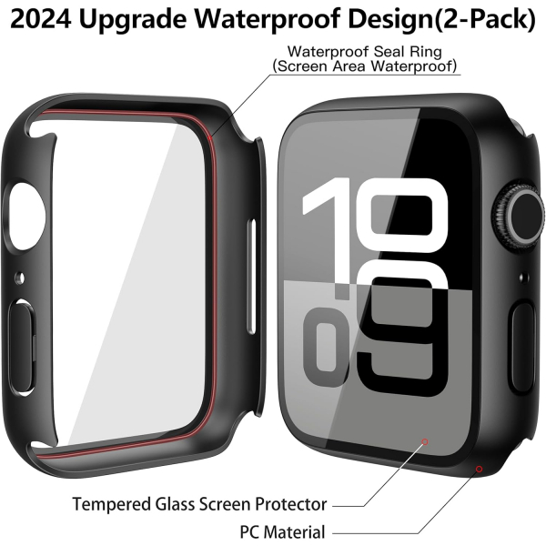 Misxi Apple Watch 10 46mm Bumper Su Geirmez Klf -Matte Black