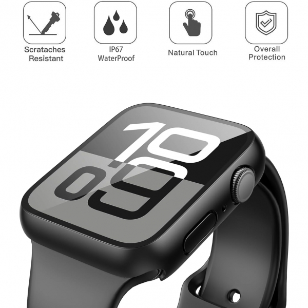 Misxi Apple Watch 10 46mm Bumper Su Geirmez Klf -Matte Black