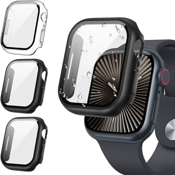 Tensea Apple Watch 10 46mm Bumper Klf -Clear Black Black