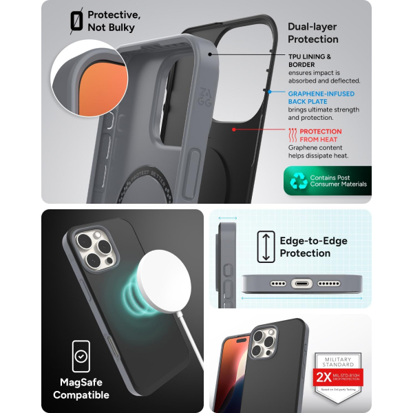 Zagg Apple iPhone 16 Pro SoHo Snap Klf -Black