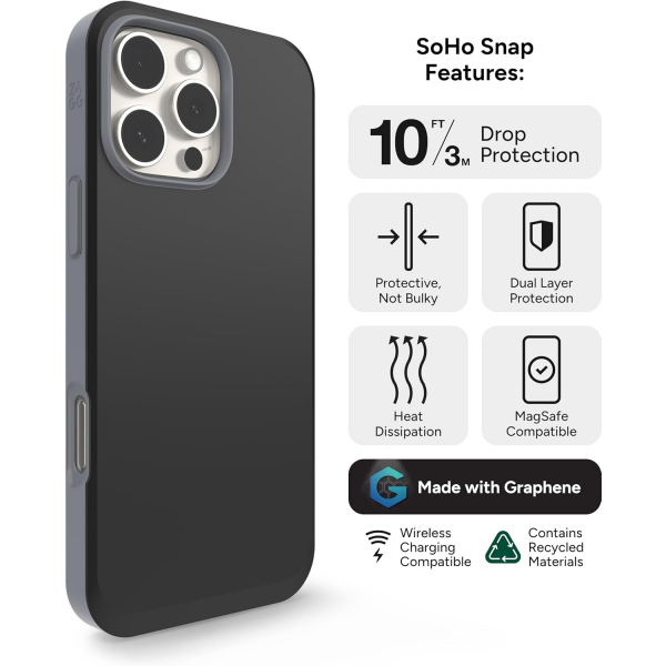 Zagg Apple iPhone 16 Pro SoHo Snap Klf -Black