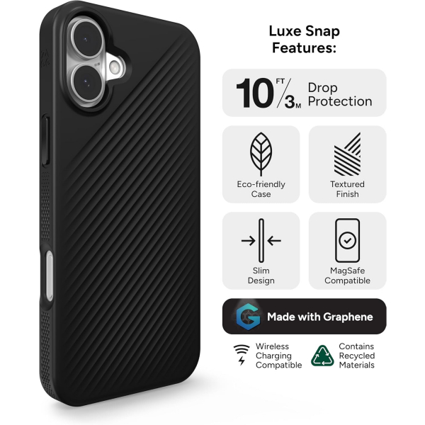ZAGG Apple iPhone 16 Luxe Snap Klf-Black