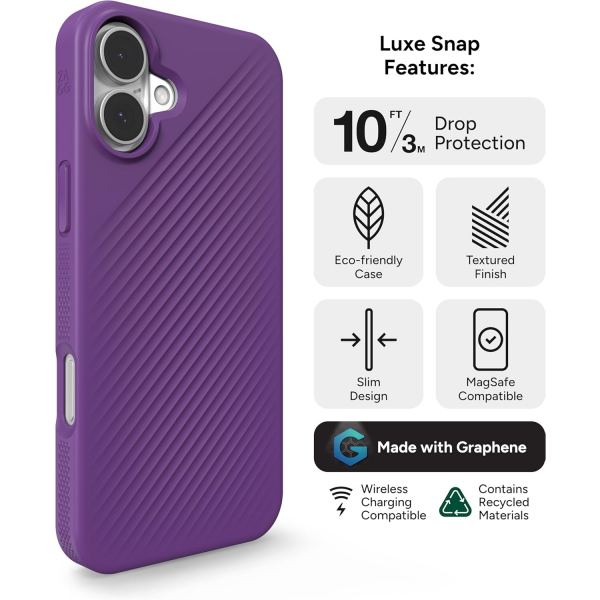 ZAGG Apple iPhone 16 Luxe Snap Klf-Purple