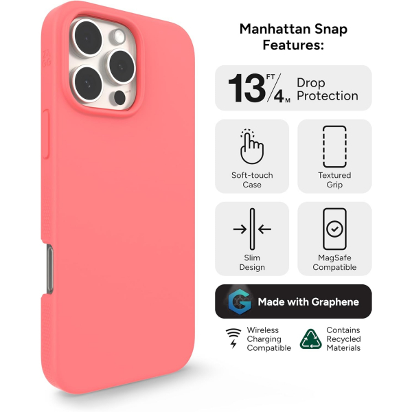 ZAGG Apple iPhone 16 Pro Manhattan Snap Klf-Begonia Pink