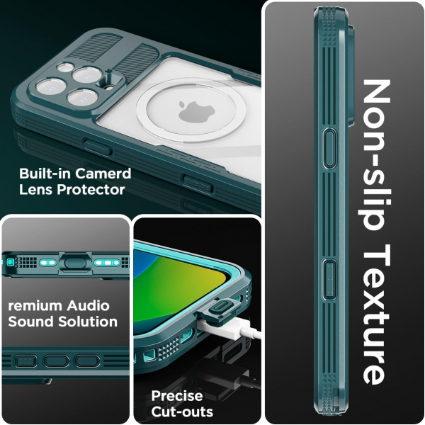 AlCase iPhone 16 Pro Max  Su Geirmez MagSafe Klf -Blue
