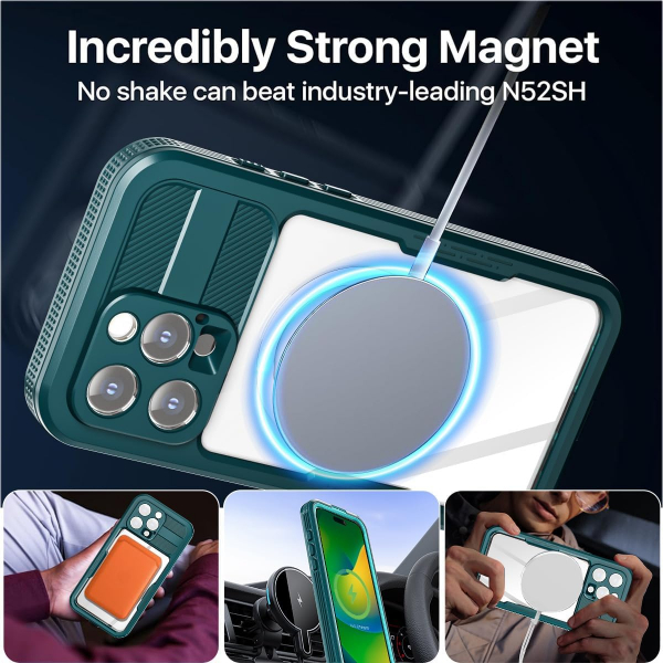 AlCase iPhone 16 Pro Max  Su Geirmez MagSafe Klf -Blue