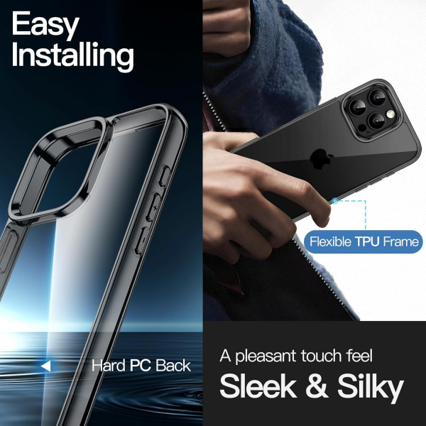 JETech iPhone 16 Pro Max 5i 1 Arada Ekran Koruyucu-Black