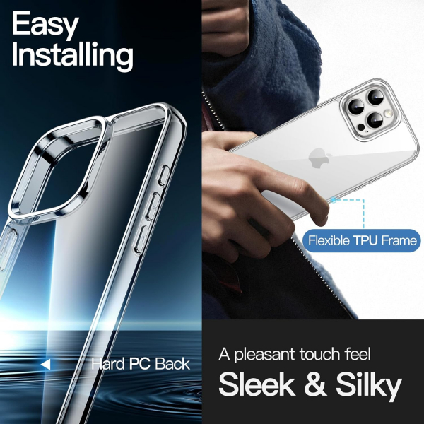 JETech iPhone 16 Pro Max 5i 1 Arada Ekran Koruyucu-Clear