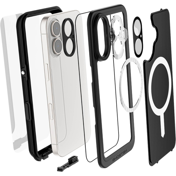 Ghostek Apple iPhone 16 Plus Su Geirmez Slim Klf -Black