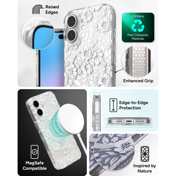 ZAGG Apple iPhone 16 Plus Milan Snap Klf -Floral White