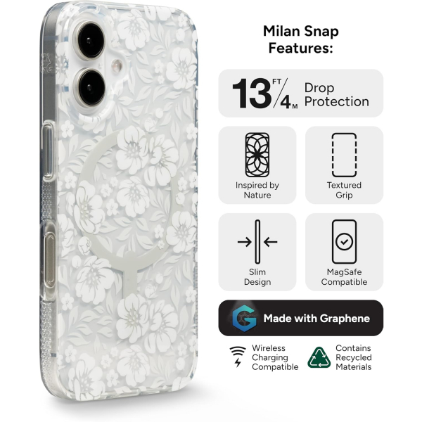 ZAGG Apple iPhone 16 Plus Milan Snap Klf -Floral White