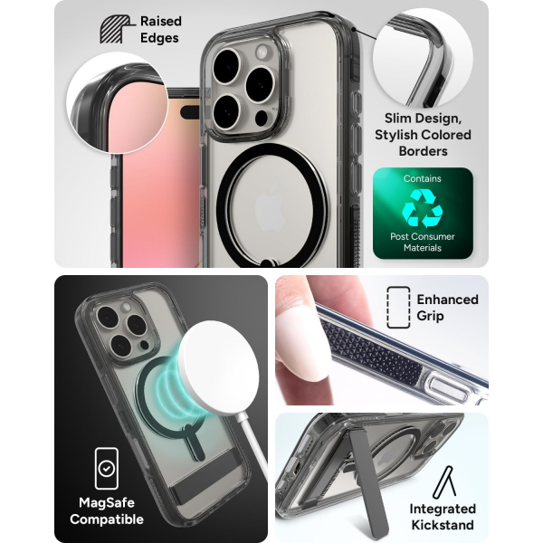 ZAGG Apple iPhone 16 Pro Max Santa Cruz Snap Klf -Black