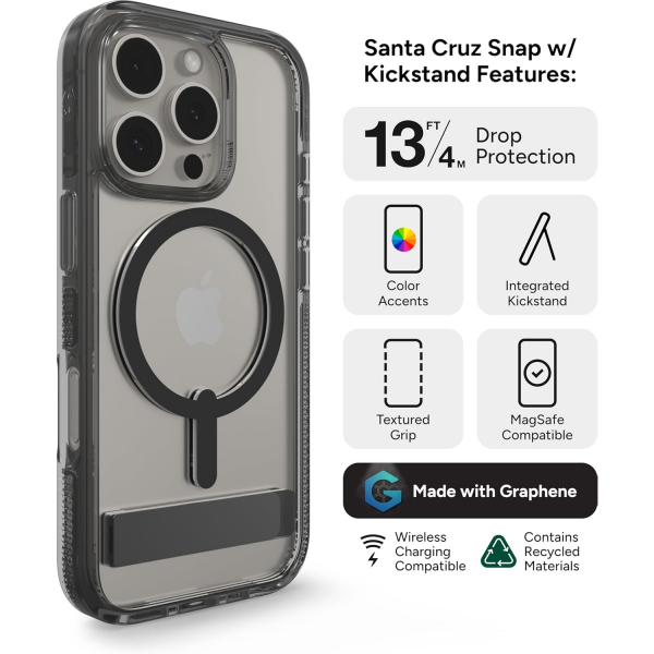 ZAGG Apple iPhone 16 Pro Max Santa Cruz Snap Klf -Black