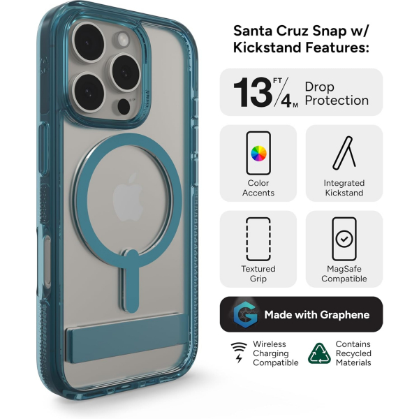 ZAGG Apple iPhone 16 Pro Max Santa Cruz Snap Klf -Retro Blue
