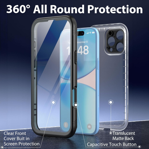 SPORTLINK iPhone 16 Pro Max Su Geirmez Clear Klf