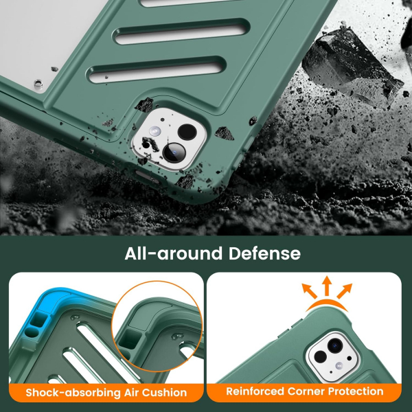MoKo iPad Pro M4 Rugged Klf (11 in)-Midnight Green
