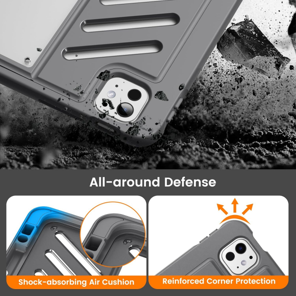 MoKo iPad Pro M4 Rugged Klf (11 in)-Gray