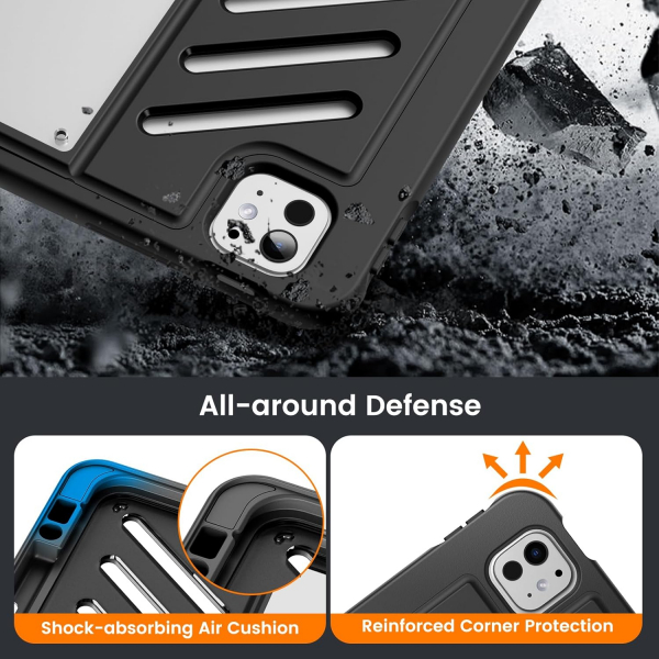 MoKo iPad Pro M4 Rugged Klf (11 in)-Black