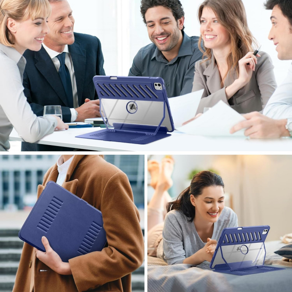 MoKo iPad Pro M4 Rugged Klf (11 in)-Navy Blue