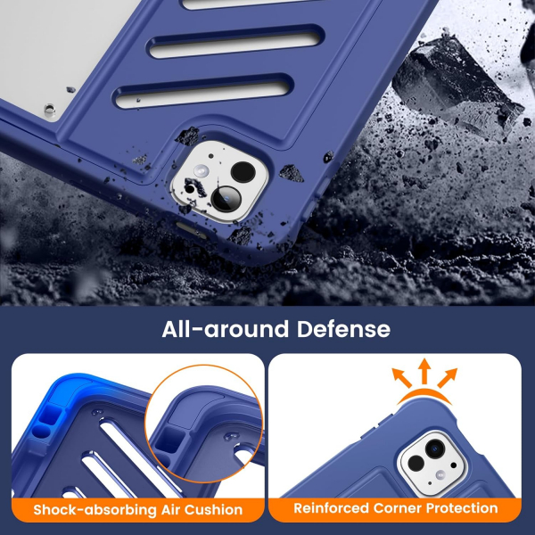 MoKo iPad Pro M4 Rugged Klf (11 in)-Navy Blue