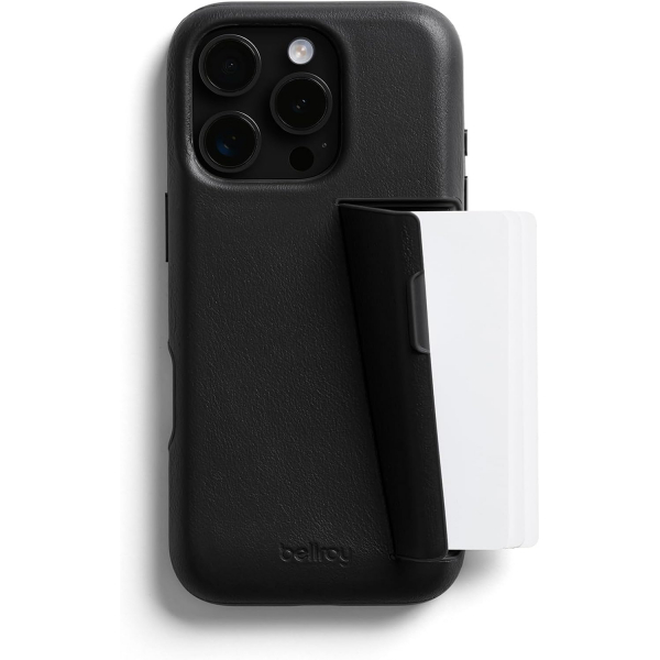 Bellroy Apple iPhone 16 Pro Czdan Deri Klf-Black