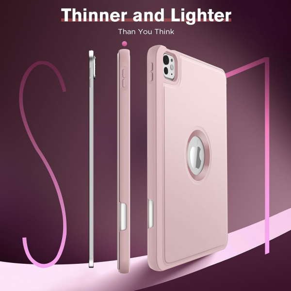 MoKo Apple iPad Pro M4 Smart Cover Klf (11 in)-Light Pink 