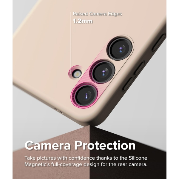 Rin gke Galaxy S25 Plus MagSafe Silikon Klf-Pink Sand 