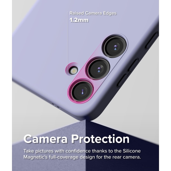 Rin gke Galaxy S25 Plus MagSafe Silikon Klf-Lavender